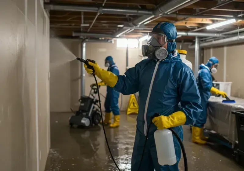 Basement Sanitization and Antimicrobial Treatment process in Chapel Hill, NC